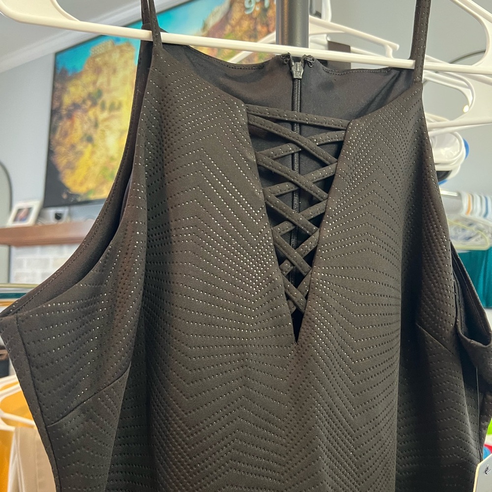 Black dress with Lace-Up Detail